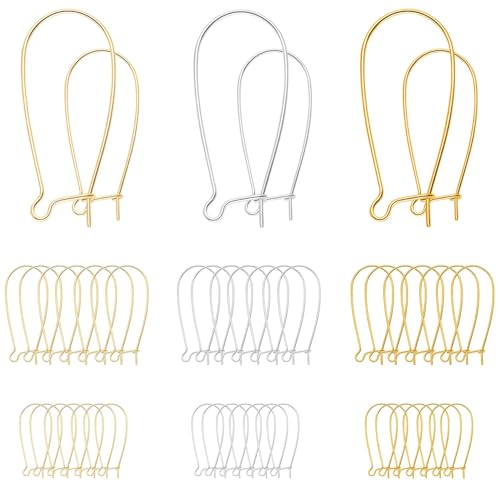 FANMAOUS Ear Wire Hooks, Ear Wire Findings Earrings Beading Hoop Teardrop Ear Wire for DIY Earrings Making (25/38MM (3 Color))