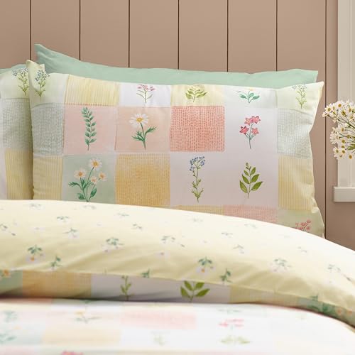 Housse de couette marguerites jaune lit patchwork pour une ambiance fraîche et douce - 4