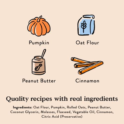 Bocce's Bakery Pumpk'n Spice Treats For Dogs, Wheat-Free Everyday Dog Treats, Made With Real Ingredients, Baked In The Usa, All-Natural Soft & Chewy Cookies, Pumpkin, Peanut Butter, & Cinnamon, 6 Oz #TOP1