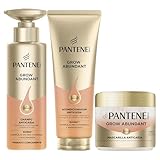 Pantene Grow Abundant Champú Anticaída 290ml + Acondicionador Anticaída 250ml + Mascarilla Anticaída 300ml Para Un Cabello Más Grueso, Largo y Denso