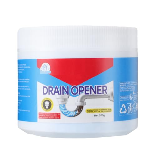 BELL BIRDCrystal Lye Drain Opener Crystal Lye Drain Cleaner Pipeline Dredging Agent Drains Clog Remover Agent Unclogs Bathroom and Kitchen Sinks Shower Pipes (260g/9.2oz)