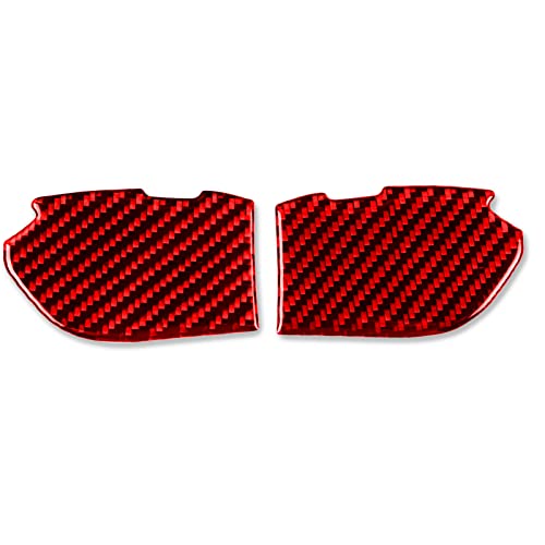 Image of NVCNX Real Premium Carbon Fiber Door Inner Handle Bowl Cup Bottom Cover Car Interior Trim Accessories Compatible with Chevrolet Camaro 2010 2011 2012 2013 2014 2015 2PCS Red