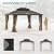LUE BONA 12x14 Hardtop Gazebo, Galvanized Steel Double Roof Permanent Gazebo Pavilion with Wood-Like Aluminum Frame, Outdoor Metal Gazebo Canopy with Nettings and Curtains for Deck, Patio, Backyard