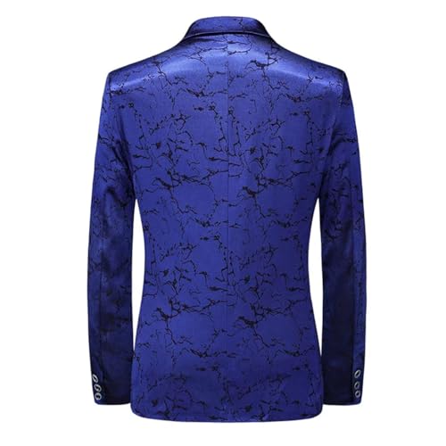 Men's Long Sleeve Suit Jacket Slim Coat Single Button V-Neck Blazers3