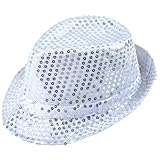 MUNSKT Gorras de jazz con purpurina, sombrero de lentejuelas para adultos, sombrero de lentejuelas para fiesta, sombrero de lentejuelas hip hop para despedida de soltera, espectáculos de baile,