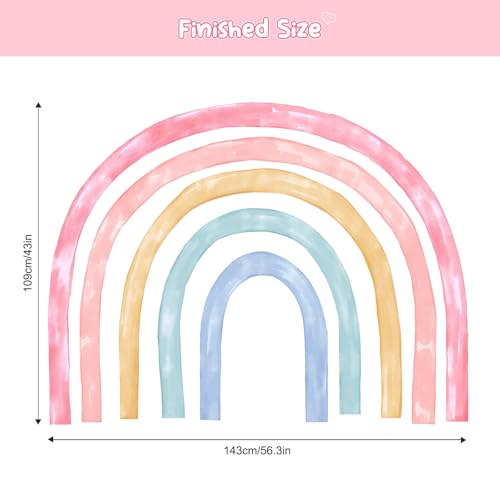 Stickers muraux enfants arc en ciel grand format 143x109cm Supzone