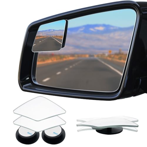 image for Ampper Rhombus Shaped Blind Spot Mirror, HD Glass Frameless Convex Wid