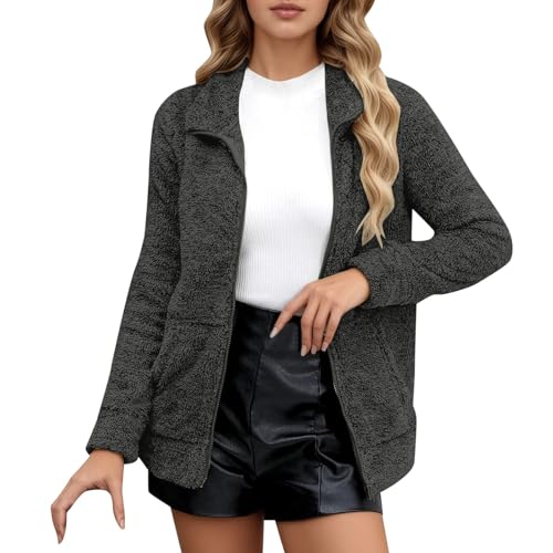 Psdndeww Abrigo largo de lana con aislamiento térmico para mujer, cuello alto con cremallera de invierno con diseño a prueba de Cuello alto con cremallera de invierno con diseño a de