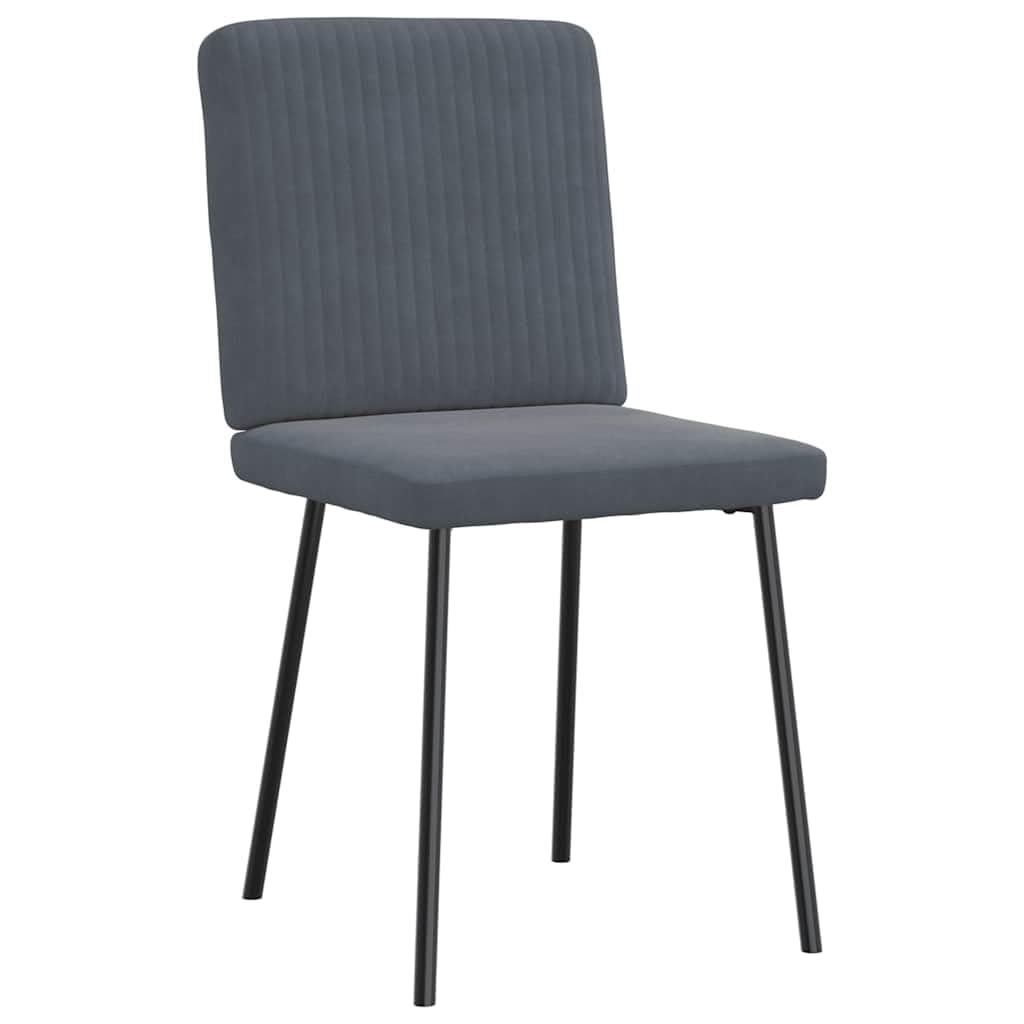 Juego de 4 sillas de comedor de terciopelo gris oscuro con estructura de metal y madera, asiento y respaldo acolchados ergonómicos para comedor, salón, oficina y sala de espera
