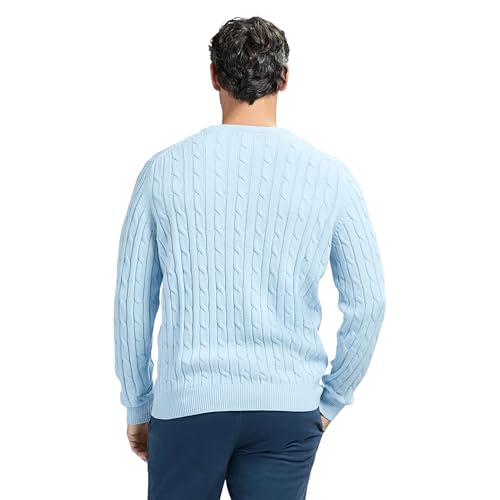 IZOD Men's Cable Knit Long Sleeve Crew Neck Sweater2