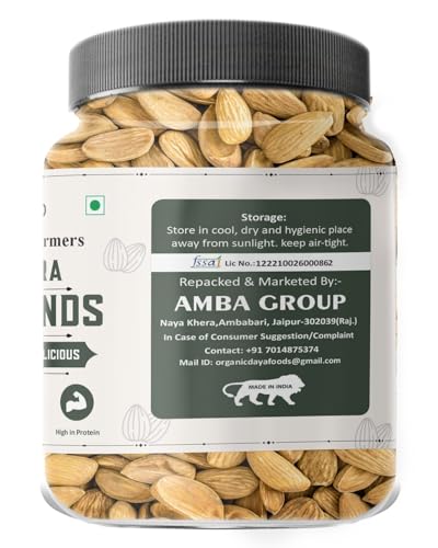 Image of Farm & Farmers Mamra Almonds 250 GM | AA Premium Badam Giri | High In Fiber & Boost Immunity | Whole Natural Badam | Hygienically Packed Healthy Snacks For Adults & Kids.