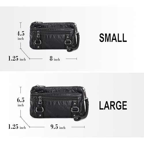 Haytijoe Triple Zip Crossbody Purses Small Crossbody Bags for Women Cell Phone Purse Soft Leather Cross Body Clutch Purse3