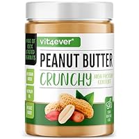 Erdnussbutter Crunchy - 1kg natürliche Peanut Butter Ohne Zusätze - High Protein - Erdnussmus ohne Zusätze von Salz, Öl oder Palmfett - Vegan