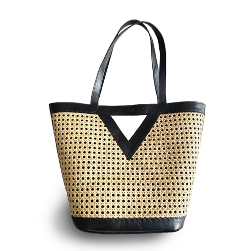 Sac paille mer à bandoulière grand volume intérieur coton