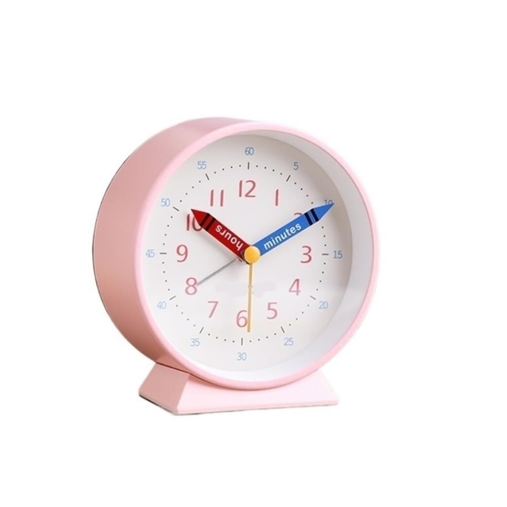 NIUHUAHUI Alarm Clock, Silent mini desktop alarm clock, best for students and study use, a gentle morning wake-up device, compact and stylish for home or office(Pink)