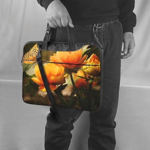 Sac d'ordinateur résistant aux chocs à imprimé fleur jaune et papillon convertible - 2