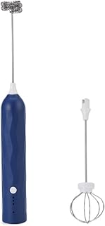 Katolang Espumador de leche de mano, carga USB, velocidades ajustables, máquina de espuma eléctrica, color azul