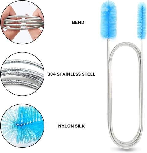 Cepillo para desagüe con muelle flexible para limpiar tuberías 6