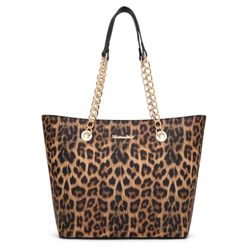 Image of Handbags for Women Chain Shoulder Vegan Leather Tote Bag Top Handle Handbag