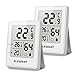 ELEGIANT (2 Piezas Termómetro Higrómetro Digital para Interior, Termohigrómetro Mini Medidor de Temperatura Medidor Profesional de Humedad para Casa, Habitación de Bebés, Sala, Oficina, Blanco