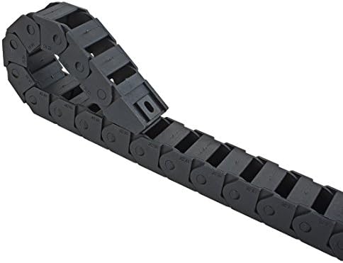 sourcing map R28 15mm x 20mm (InnerH*InnerW) Black Plastic Wire Carrier Cable Drag Chain 1M Length for CNC