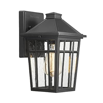 Darkaway Outdoor Sconce Lights Wall Light Fixtures, Front Porch Light Outdoor Wall Anti-Rust Waterproof Aluminum with Glass Exterior Light Fixture for Patio, Yard, Doorway, Garage(1 Pack, Black)