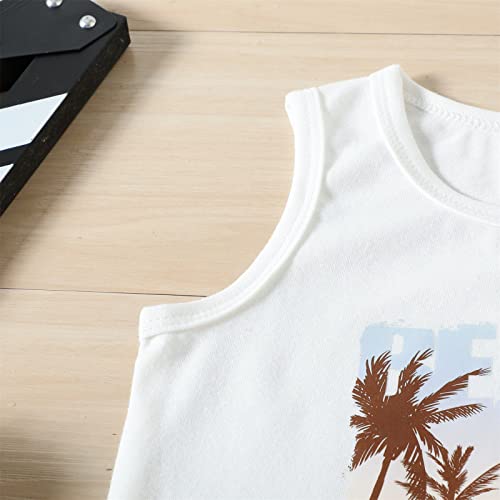 Little Cotton Crianças Criança Meninos Meninas Roupas Praia Casual Sem Mangas Estampados Colete Shor