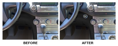 Easygo Am-Lanblk-6T7 Smart Key Remote Start And Alarm System With Black Dash Panel And Cypress Pearl Driver's Door Handle For Toyota Highlander #TOP6