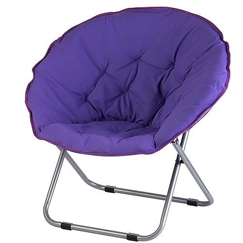 NAKEAH Saucer Chairs for Adults, Oversized 265 lb Saucer Chair for Bedroom, Papasan Chair with Cushion and Frame, Folding Saucer Chair, Moon Chair,B