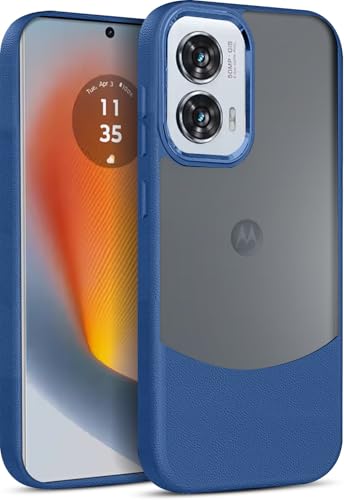 Image of MINTZZ Moto Edge 50 Fusion Back Cover, Leather Design, Protective Cover with Camera Lens Protection, Premium Grip & Slim Fit Durable, Edge 50 Fusion Case (Blue, Moto Edge 50 Fusion)