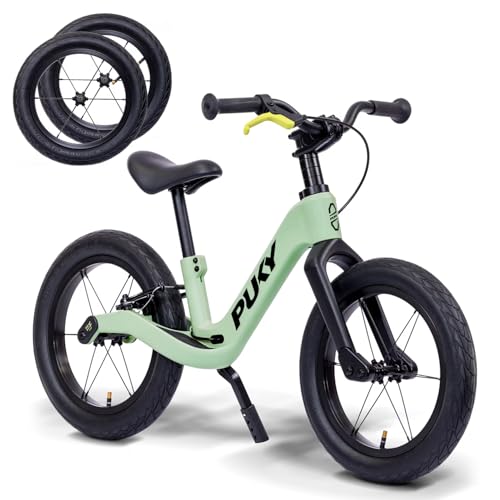 PUKY Next Set 12” & 14' Green/Black | Mitwachsendes Laufrad 2-6 Jahre | Kinderlaufrad ab 2 Jahre | Lauflernrad mit Bremse & Sicherheitslenkergriffen | Balance Bike | FlipChip Räder | Höhenverstellbar