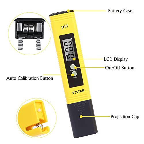 Ttstar Digital Ph Meter Tester, 0.01 High Accuracy Quality 0-14 Measurement Range For Household Drinking, Pool And Aquarium Water Ph Tester Design With Atc #TOP1