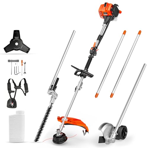 4-in-1 26cc Gas Weed Wacker, String Trimmer, Wheeled Edger,