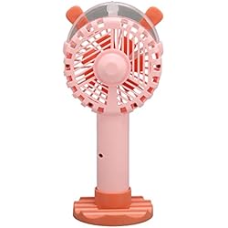 Ventilador Con Rociador Shanrya Ventilador de Mano, Ventilador de Mano con Carga USB, Diseño de Rejilla Humanizada, Pulverización Automática de bajo Ruido para Exteriores (conejito rosa)