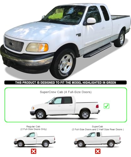 Estribos de acero inoxidable negros para Ford F150 miniatura 2