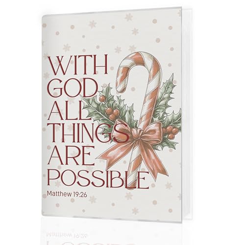 KJULYW Christian Christmas Photo Albums 4x6 Pictures, with God All Things Are Possible Bible Verse Xmas Small Memory Photo Album Book for Baby Family Graduation Wedding Travel Vacation