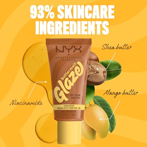 NYX PROFESSIONAL MAKEUP Buttermelt Glaze Soft Glow Skin Tint + SPF 30, Up To 12HR Wear, 05 Chai Butta - image 5