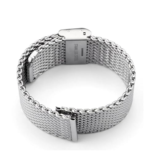 Bracelet milanais de haute qualité en maille acier Silver