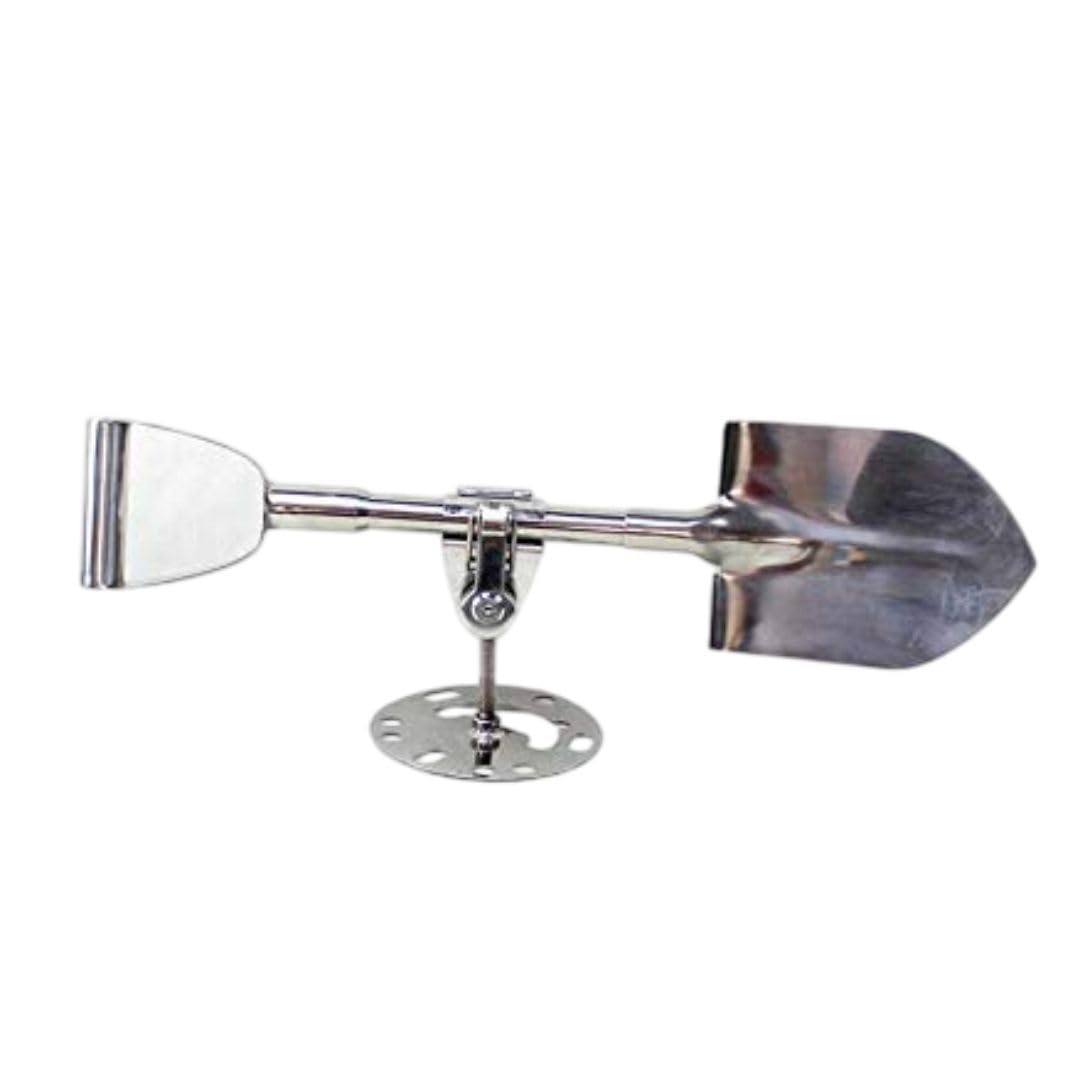 Stainless Steel Spare Wheel Shovel Spade with Mount and Lock for Thar,Gypsy,Other Suv's & Jeeps (Chrome)-image-1