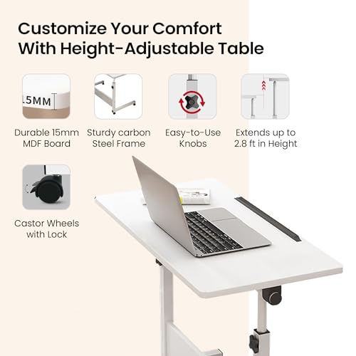 SAVYA HOME Multipurpose Manual Height Adjustable Table/Portable Table/Study Table Foldable(0-90 Degree)/Laptop Table/Writing Table/Table for... - Image 4