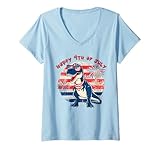 Photo Gallery donna kids 4th july happy amerisaurus rosso bianco blu happy bbq maglietta con collo a v Photo Gallery donna kids 4th july happy amerisaurus rosso bianco blu happy bbq maglietta con collo a v