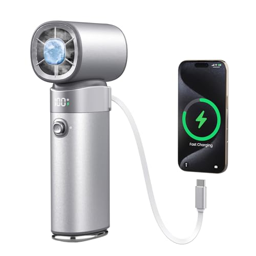 Ice Cooler Turbo Handheld Fan 10000mAh Power Bank for Phone Rechargeable