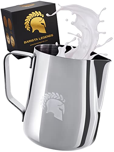 Barista Legends® Milchkännchen Edelstahl 600ml mit speziellem...