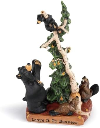 DEMDACO Bearfoots by Jeff Fleming Leave It to Beavers Figurine, Black image 2
