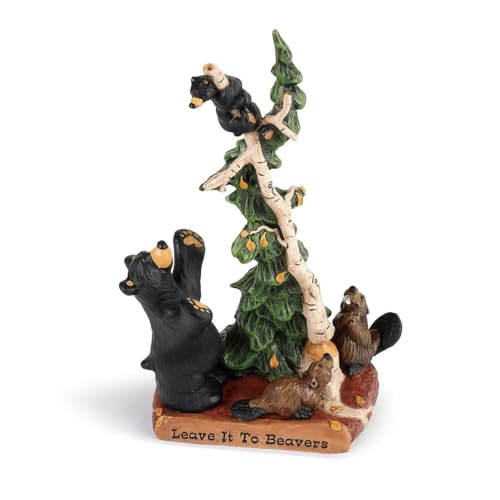 DEMDACO Bearfoots by Jeff Fleming Leave It to Beavers Figurine, Black