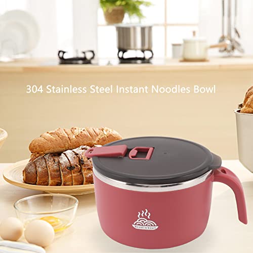 Tigela de macarrão instantâneo de aço inoxidável SWZA, alça de 900ML de capacidade, tigela de almoço