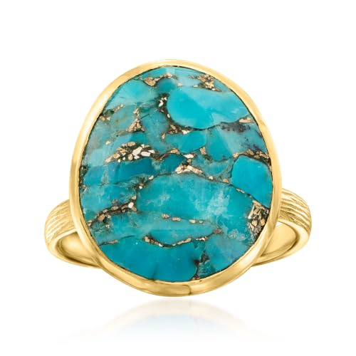 Ross-Simons Turquoise Ring in 18kt Gold...