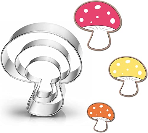 UKoosien Juego de 3 moldes de seta, 8,5 cm, 7 cm, 5,5 cm, para niños