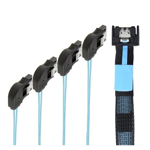 Cable interno PCIE Slimline S-AS MCIO SFF-8654 4I 38P a 4X SATA ángulo derecho 1 m miniatura 3