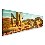 islandburner Bild auf Leinwand Extreme Nahaufnahme von vielfältigen Kakteen in glühender Wüstenhitze Küche Pflanzenhandel Leinwandbild